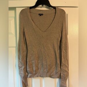 EXPRESS tan v neck sweater